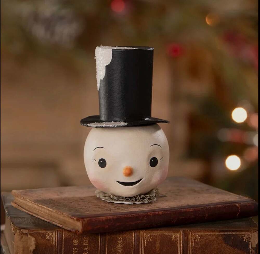 Bethany Lowe Michelle Lauritsen Mr Snowman Container Christmas Decor NEW
